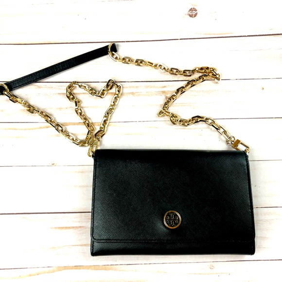 Tory Burch Handbags - Tory Burch Robinson Chain wallet crossbody Black